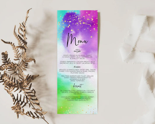 Editable Pastel Menu Pastel Rainbow Menu Template Colorful Pastel Table Deco