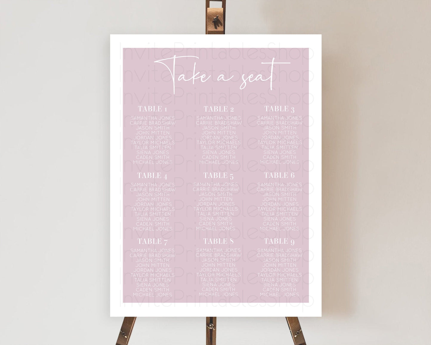 Pink Seating Chart Plain Pink Seating Sign Minimalist Pink Seating Sign Pastel Pink Table Number Sign Take A Seat Blue Décor D10940