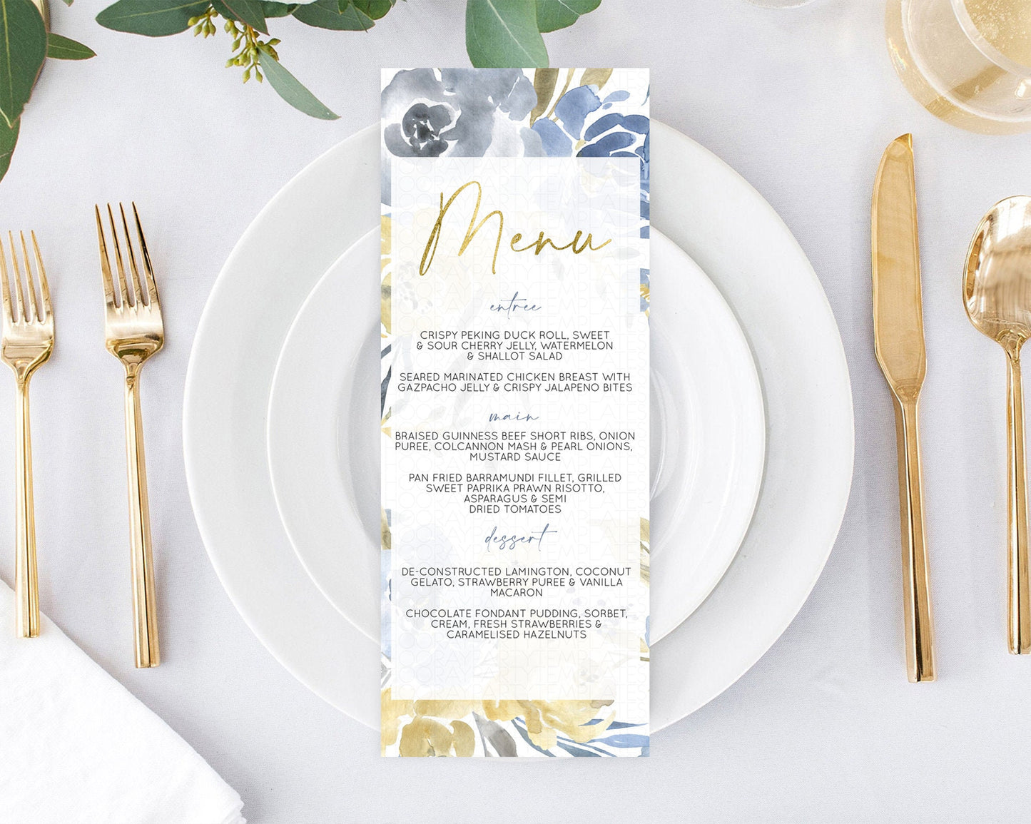 Secret Garden Menu Wildflower Menu Template Pastel Flower Garden Table Decor Boho Floral Dinner Dessert Floral Party Food Menu D10189