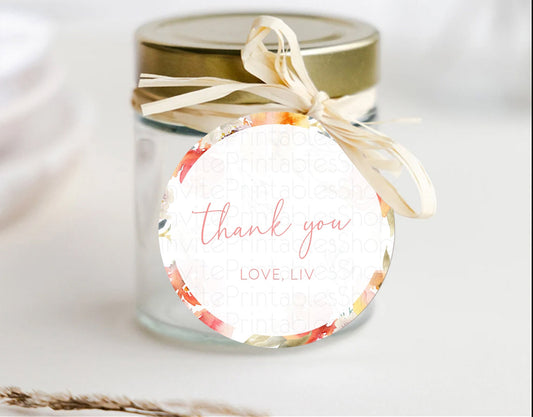 Editable Secret Garden Thank You Tags Wildflower Thank You Gift Tags Pastel