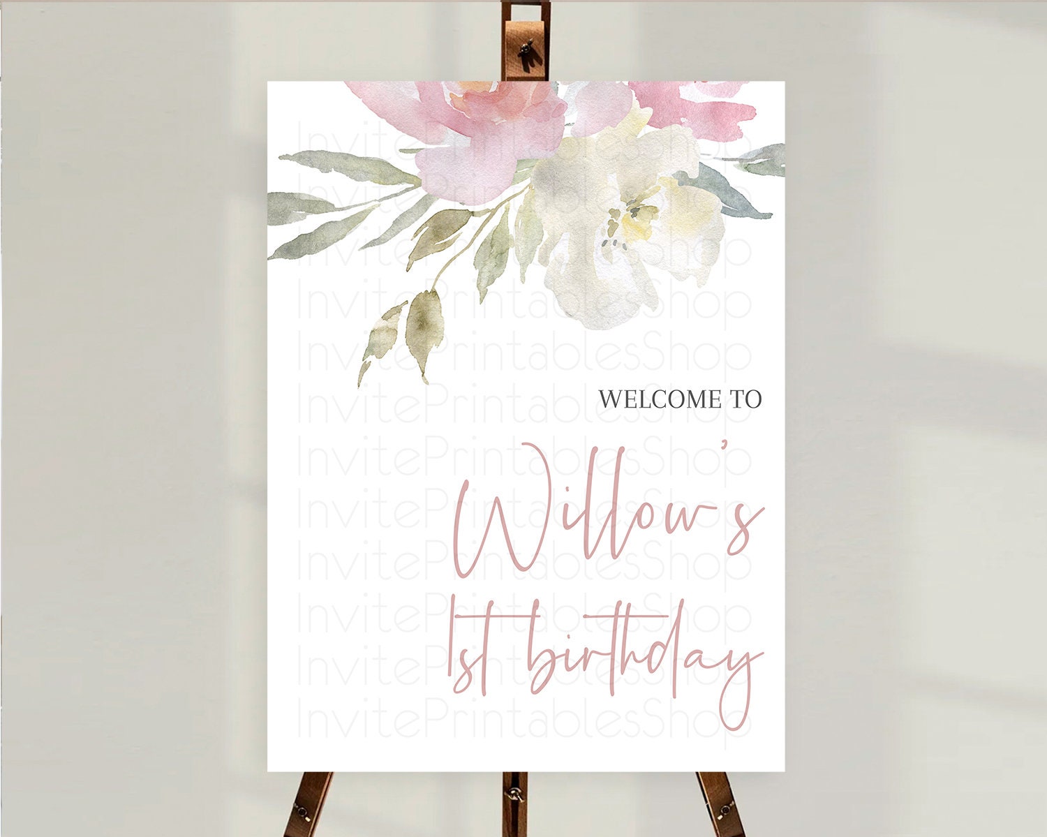 Editable Secret Garden Welcome Sign Wildflower Welcome Board Pastel Flower G
