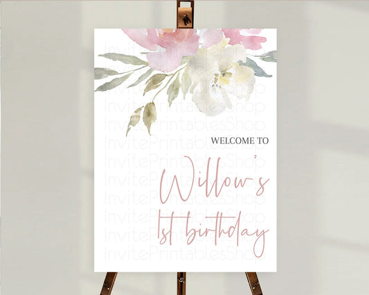 Editable Secret Garden Welcome Sign Wildflower Welcome Board Pastel Flower G