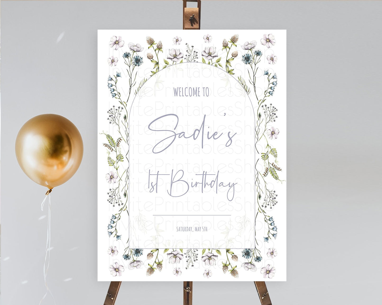 Secret Garden Welcome Sign Wildflower Welcome Board Pastel Flower Garden Welcome Poster Boho Wildflower First Birthday Welcome Sign D10603