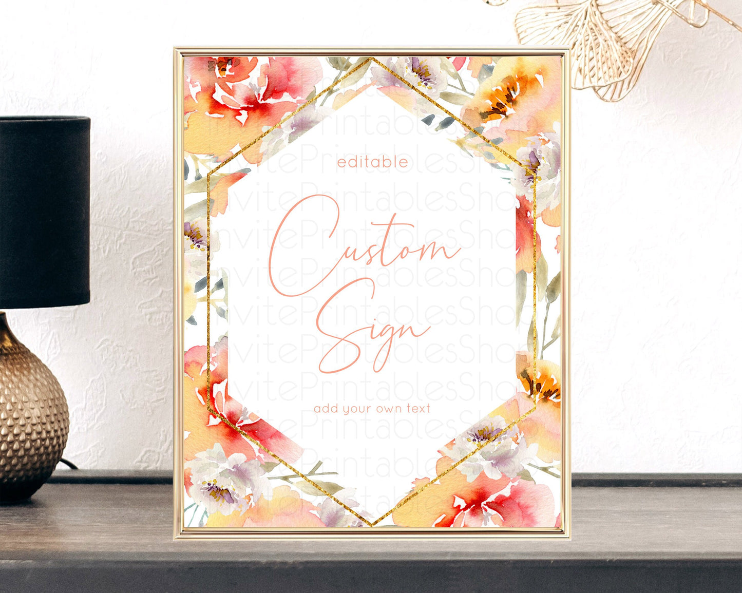 Wildflower Floral Table Sign Decor Secret Garden Sign Template Pastel Floral Garden Party Boho Flowers Birthday Baby Shower Wedding D10791