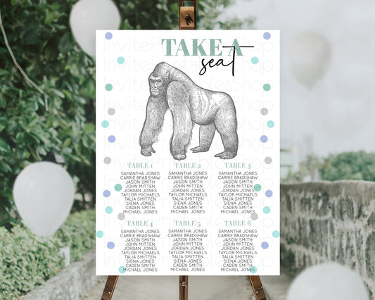 Editable Gorilla Seating Chart Jungle Gorilla Seating Sign Gorilla Party D??c