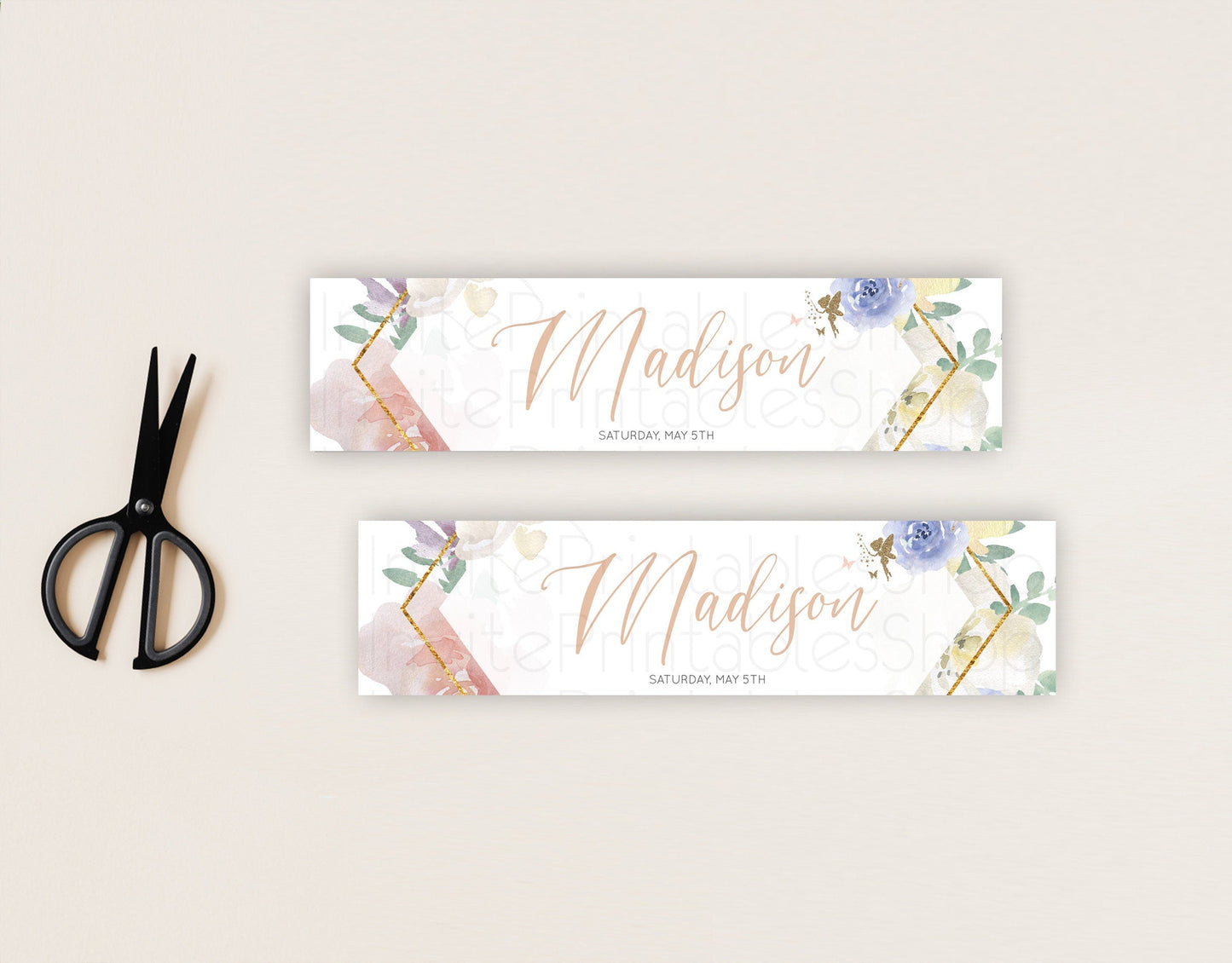 Fairy Water Label Enchanted Garden Pastel Floral Butterfly Party Decor Secret Garden Birthday Baptism Baby Shower Bridal Shower D10829