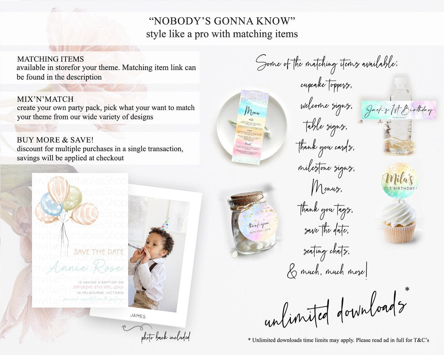 Pastel Balloons Save The Date Rainbow Confetti Balloon Party Colorful Balloon Save The Date Template Birthday Baby Shower Baptism D22999