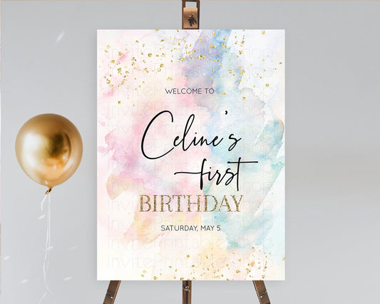 Editable Pastel Welcome Sign Pastel Rainbow Welcome Sign Colorful Rainbow Co