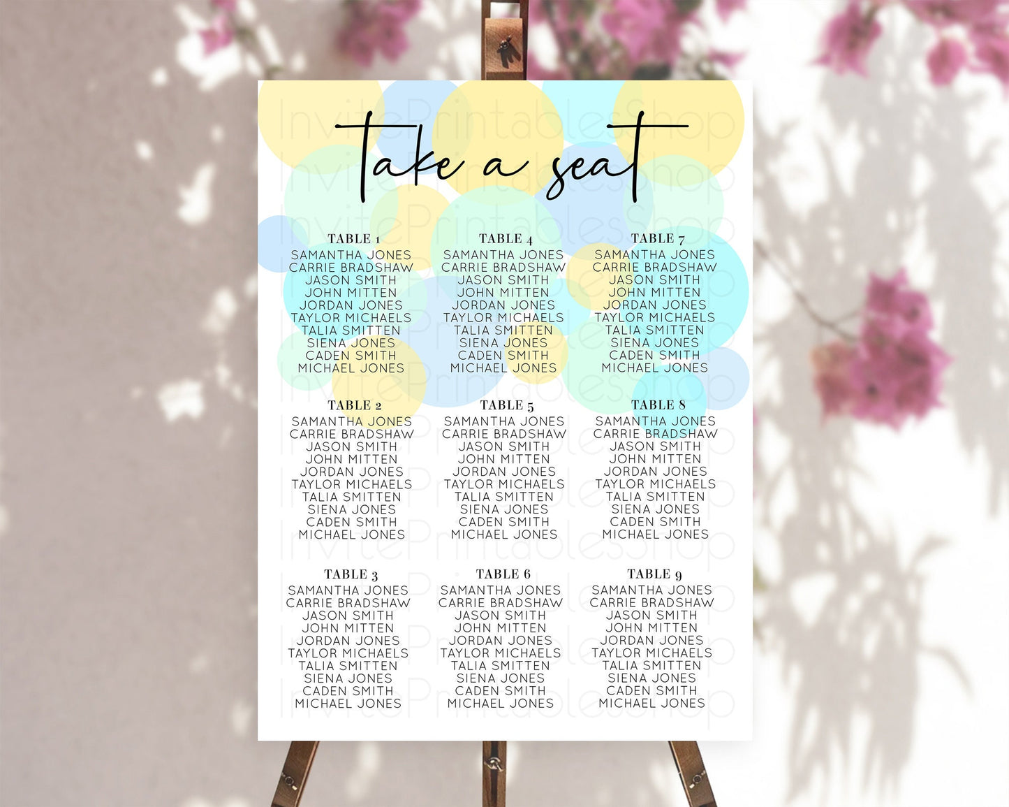 Pastel Seating Chart Pastel Confetti Seating Chart Bubbles Sprinkles Seating Sign Colorful Rainbow Decor Confetti Seating Board 100206