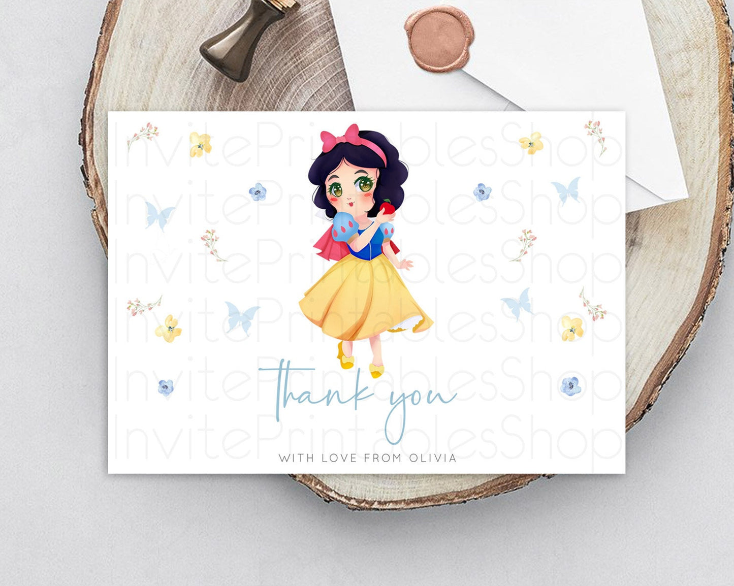 Princess Thank You Castle Thank You Card Secret Garden Birthday Thank You Card Enchanted Castle Pastel Floral Teacher Thank You Card D10353