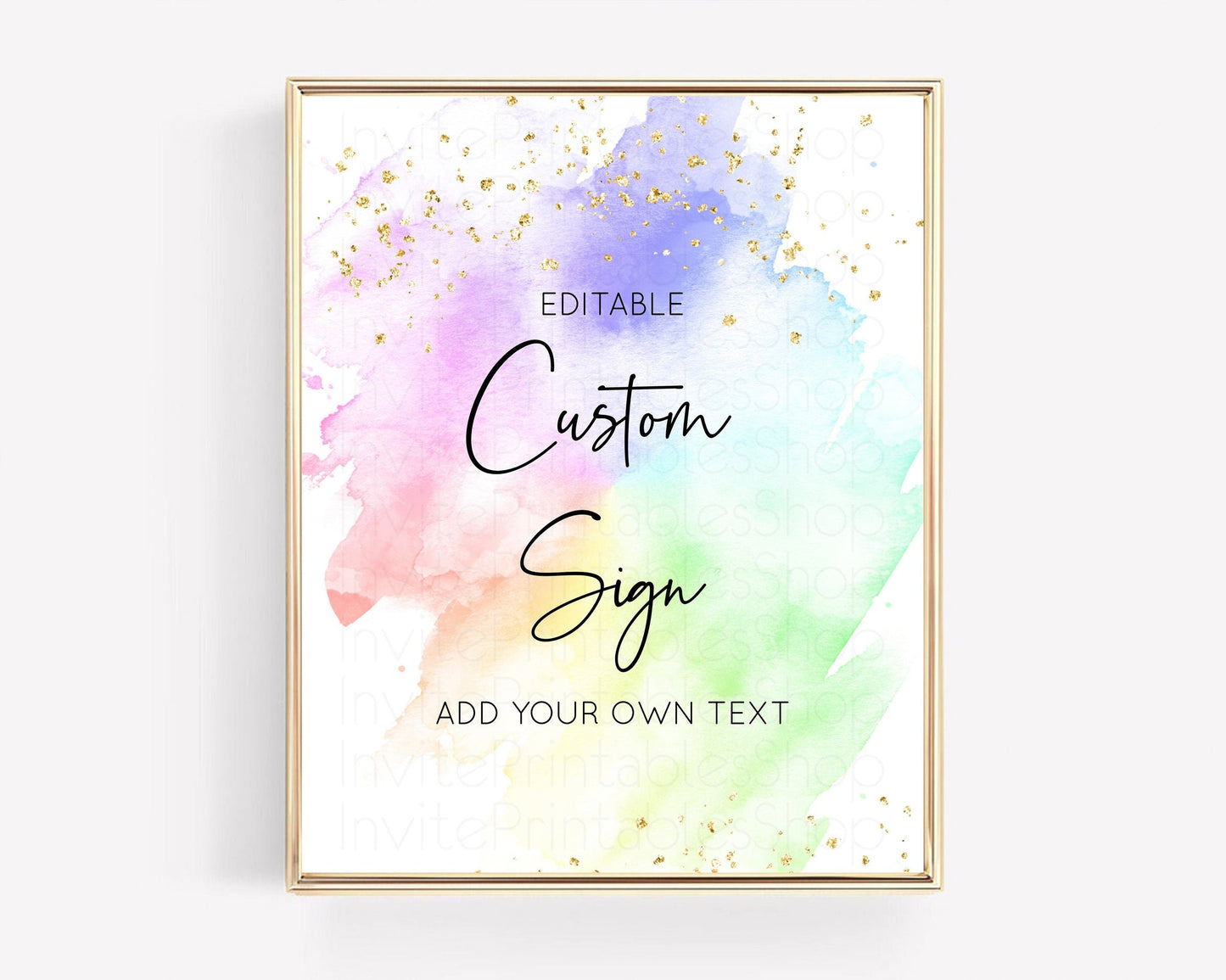 Pastel Rainbow Sign Cards Gifts Sign Table Signs Diaper Sign Books Sign Food Sign Custom Sign Glitter Wedding Birthday Baby Shower 8x10 C378