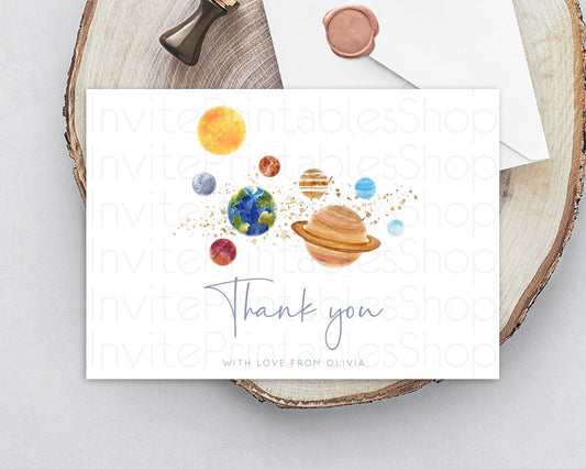 Space Thank You Space Thank You Card First Trip Around the Sun Thank You Card Planets Solar System First Birthday Thank You Cards D10598