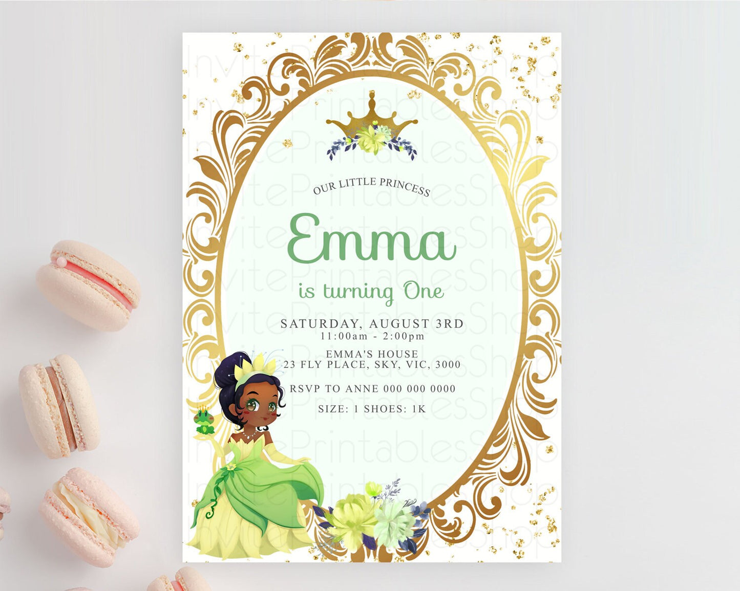 Princess Birthday Invitation Castle Invitation Royal Birthday Fairy Tale Enchanted Mirror Pastel Floral Garden 1st First Birthday D10131