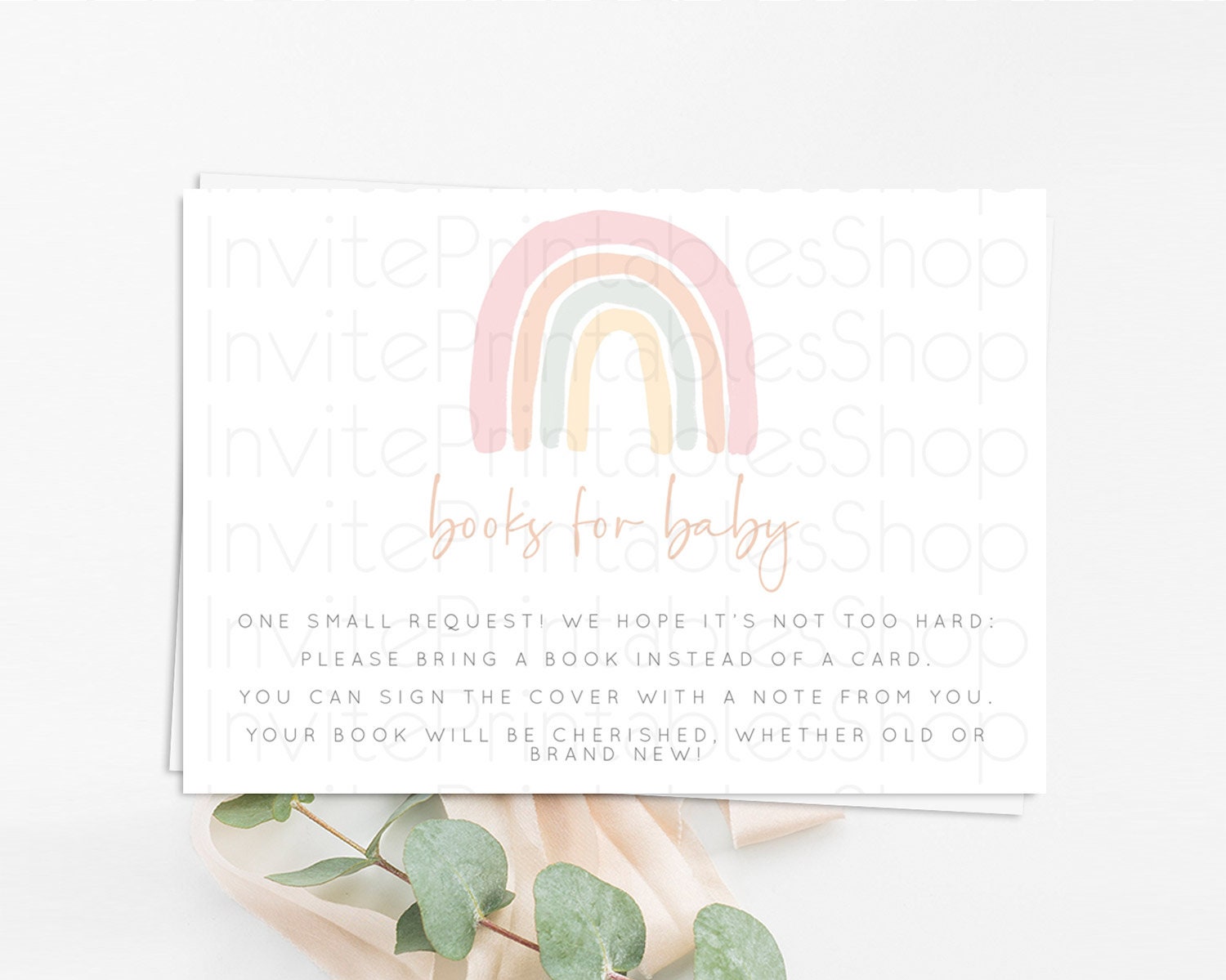 Editable Pastel Rainbow Books For Baby Card Boho Rainbow Book Insert Boho Ra