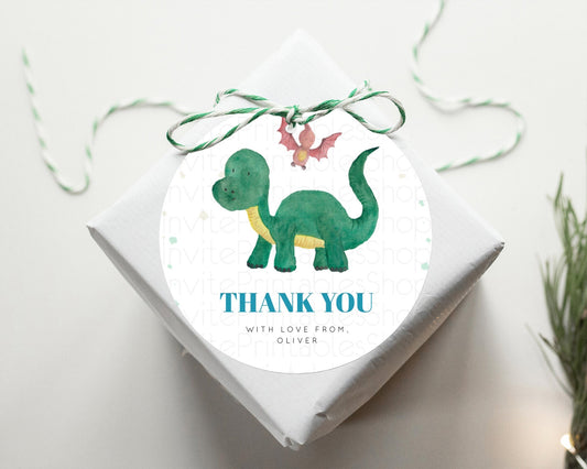 Dinosaur Thank You Tags Dinosaur Volcano Thank You Gift Tags Dinosaur Favor Tags Watercolor Volcano T-Rex Raptor Jurassic Thank You D10153