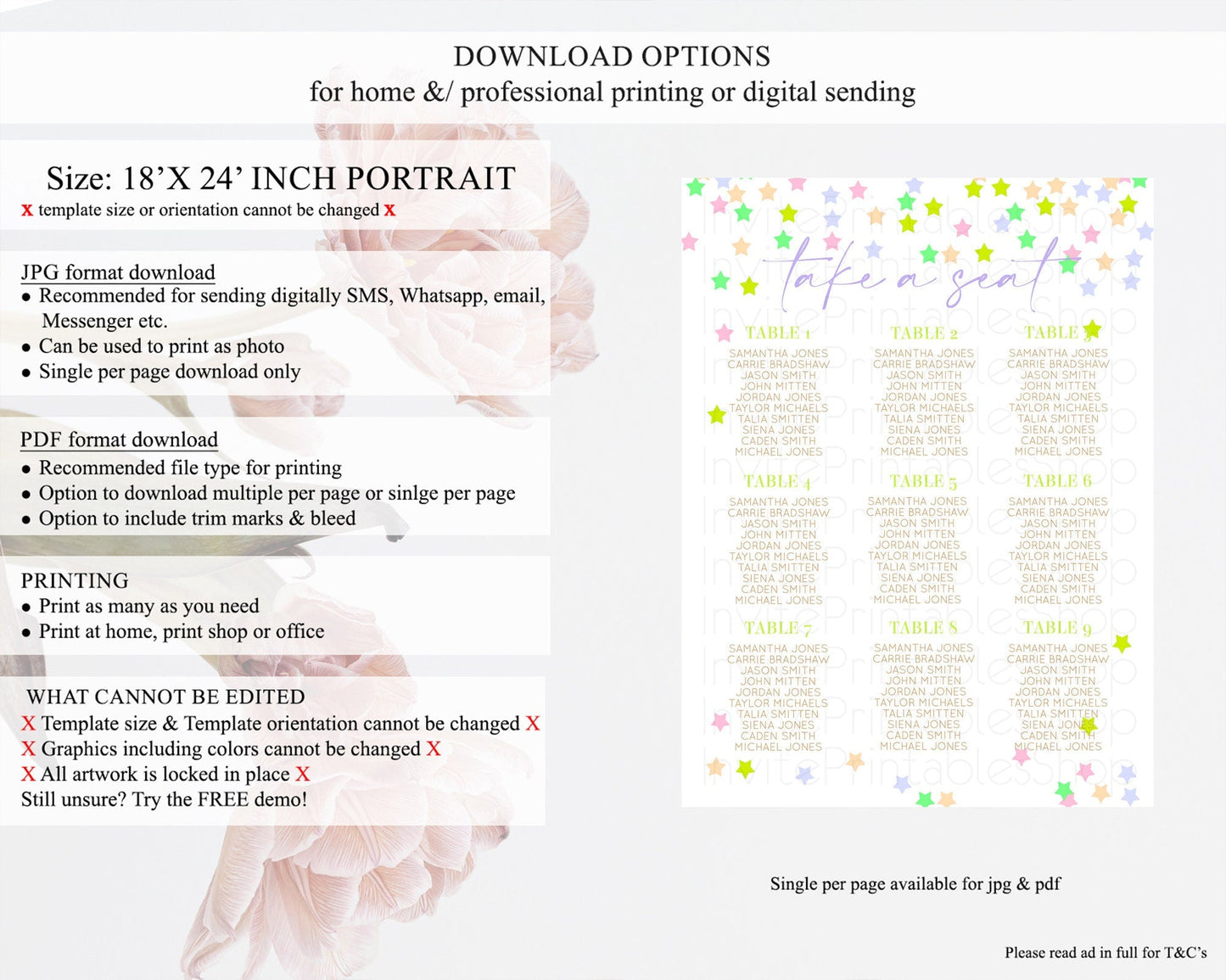 Star Seating Chart Pastel Stars Seating Chart Shooting Star Sprinkle Stars Rainbow Colorful Confetti Twinkle Little Star Decor D10396