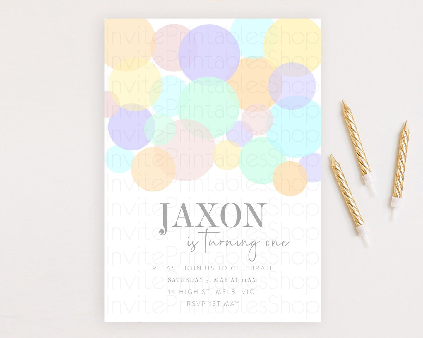 Pastel Birthday Invitation Pastel Confetti Birthday Invitation Bubbles Invitation Colorful Rainbow Confetti 2nd 1st First Birthday 100209