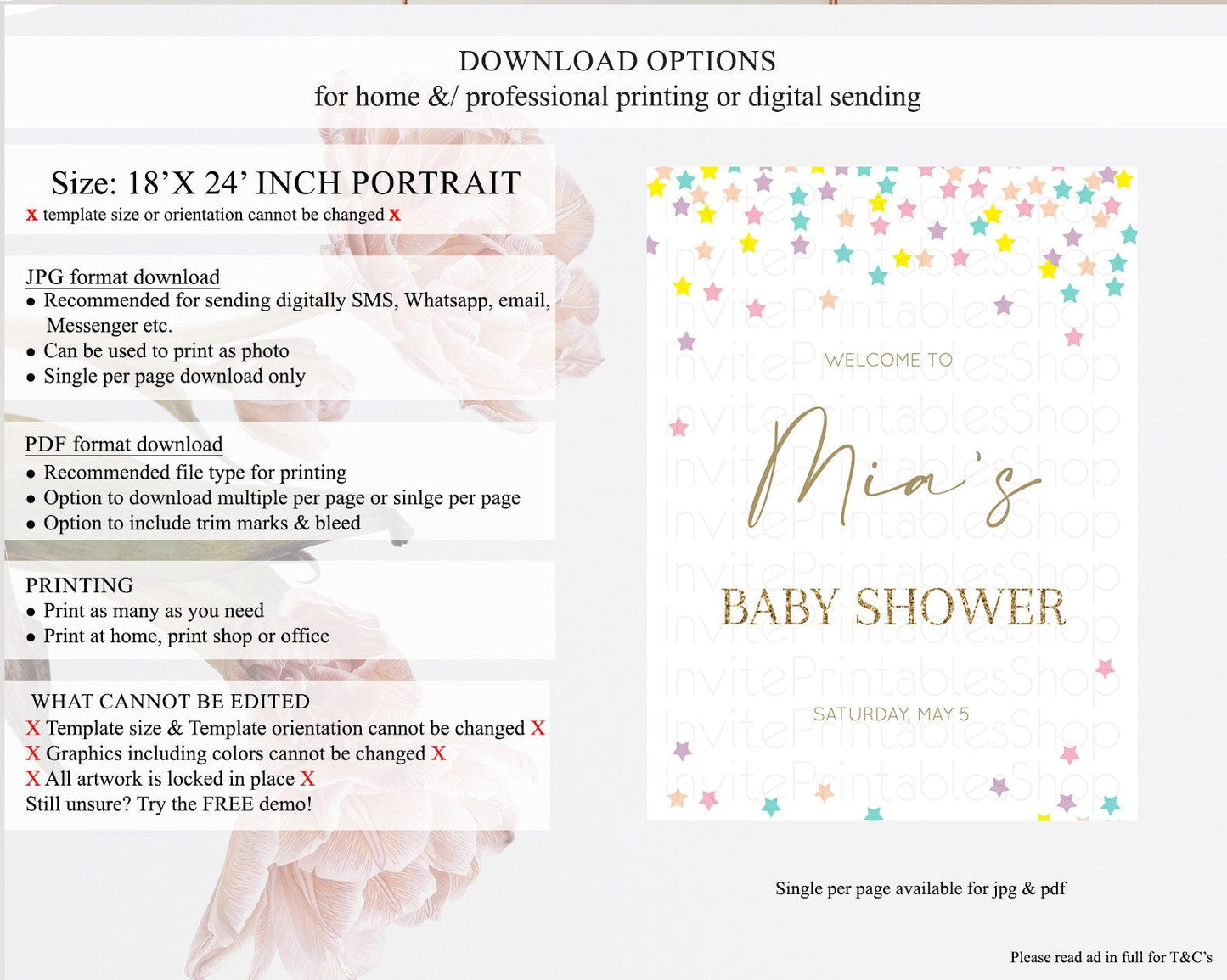 Star Baby Shower Welcome Board Pastel Stars Welcome Sign Shooting Star Rainbow Colorful Confetti Twinkle Little Star Welcome Sign D10601