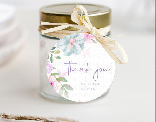 Editable Secret Garden Thank You Tags Wildflower Thank You Gift Tags Pastel