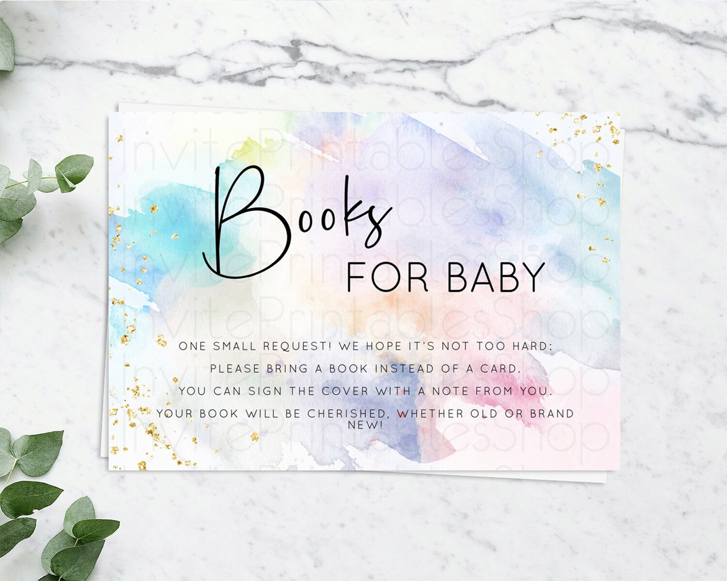 Pastel Books For Baby Card Pastel Rainbow Book Insert Colorful Ombre Watercolor Book Card Confetti Glitter Baby Book Poem Request D10422