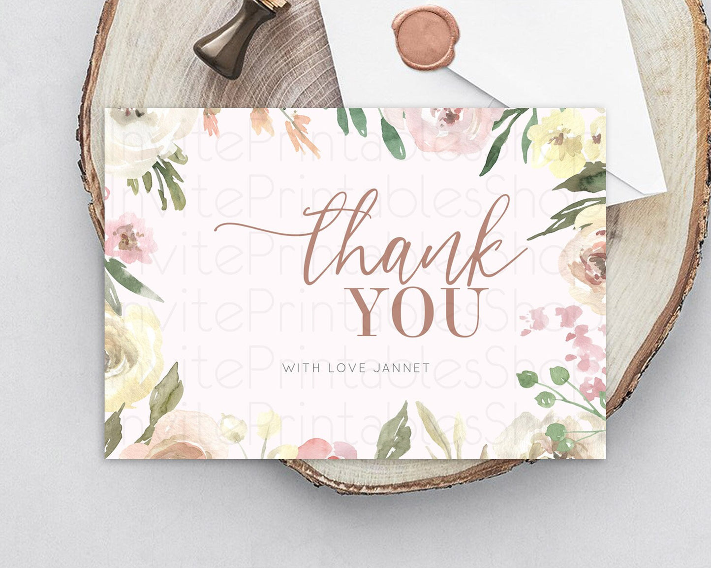 Secret Garden Thank You Wildflower Thank You Card Pastel Flower Garden Birthday Thank You Card Boho Floral Teacher Thank You Card D10192