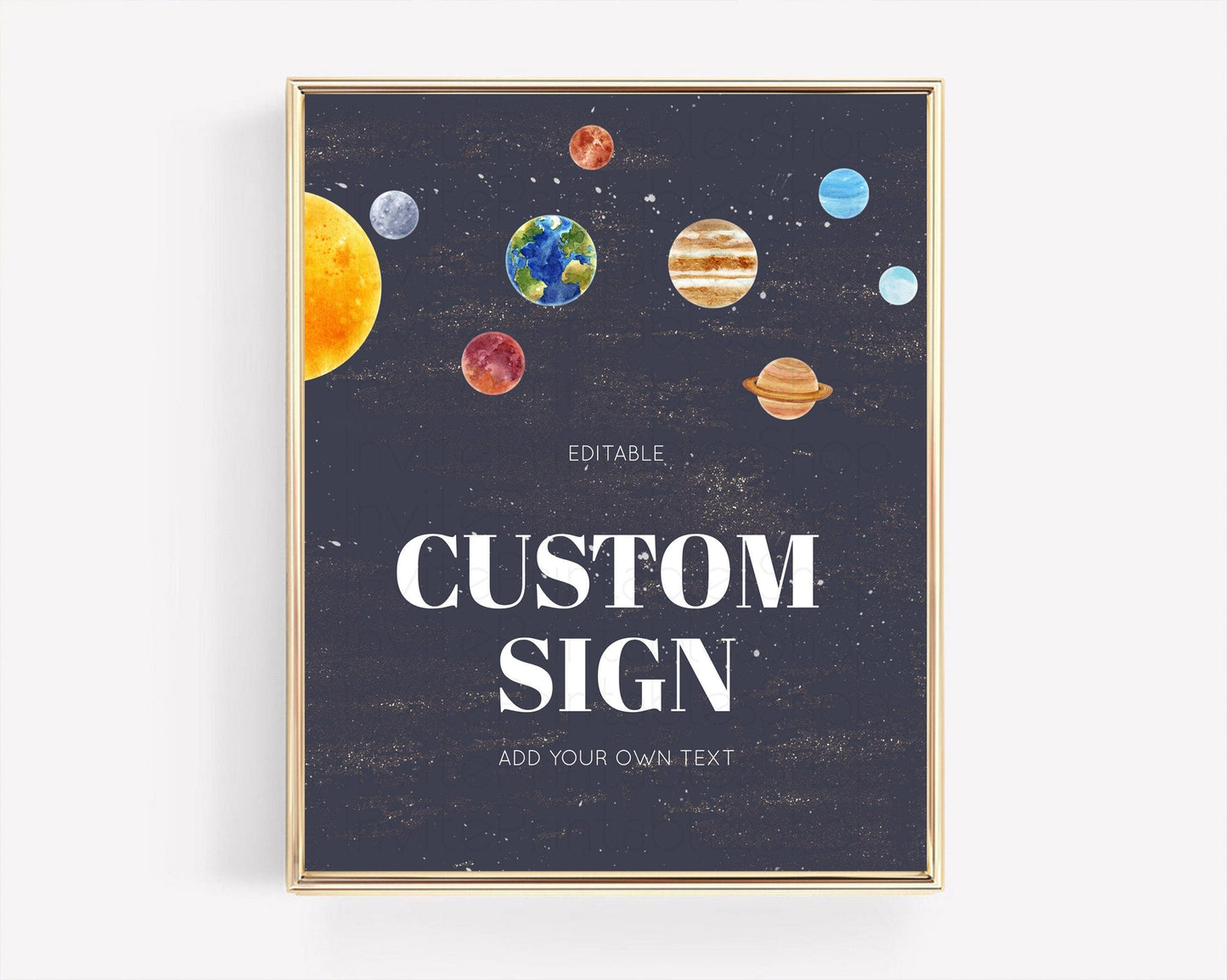 Space Table Sign Decor Galaxy Space Adventure Party First Trip Around the Sun Planets Solar System 1st Birthday Baptism Baby Shower D10144