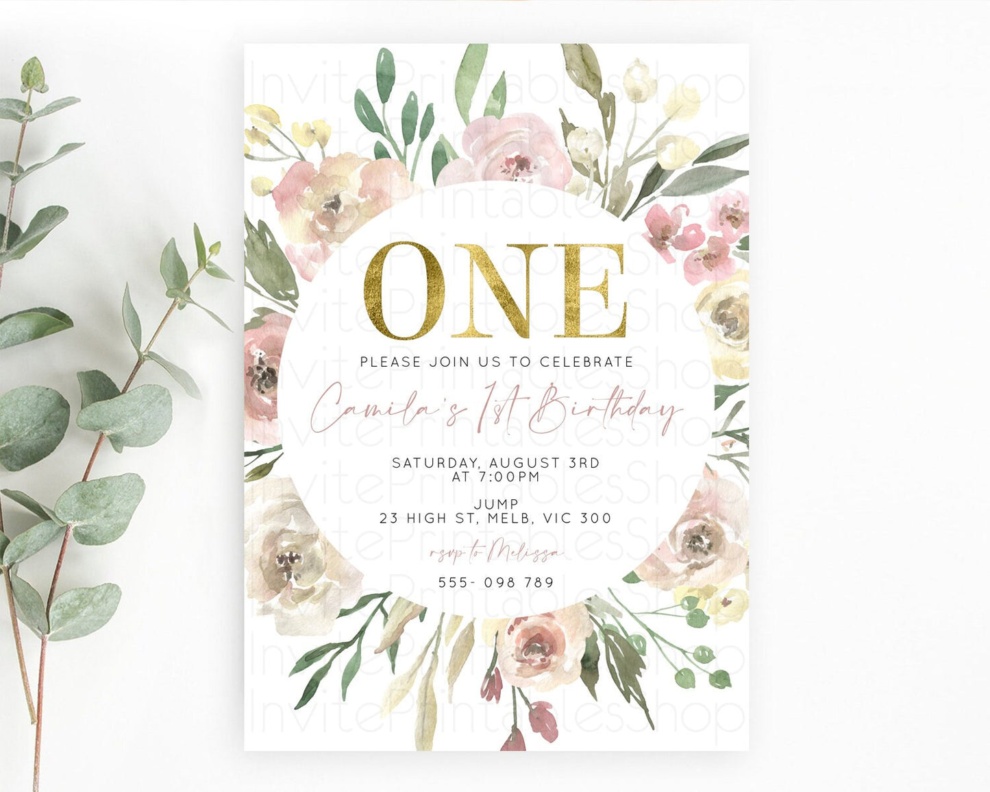 Editable Secret Garden Invitation Wildflower Birthday Invitation Pastel Flow