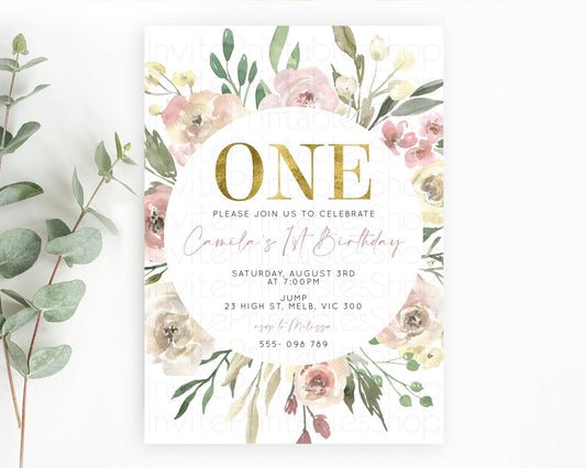 Editable Secret Garden Invitation Wildflower Birthday Invitation Pastel Flow