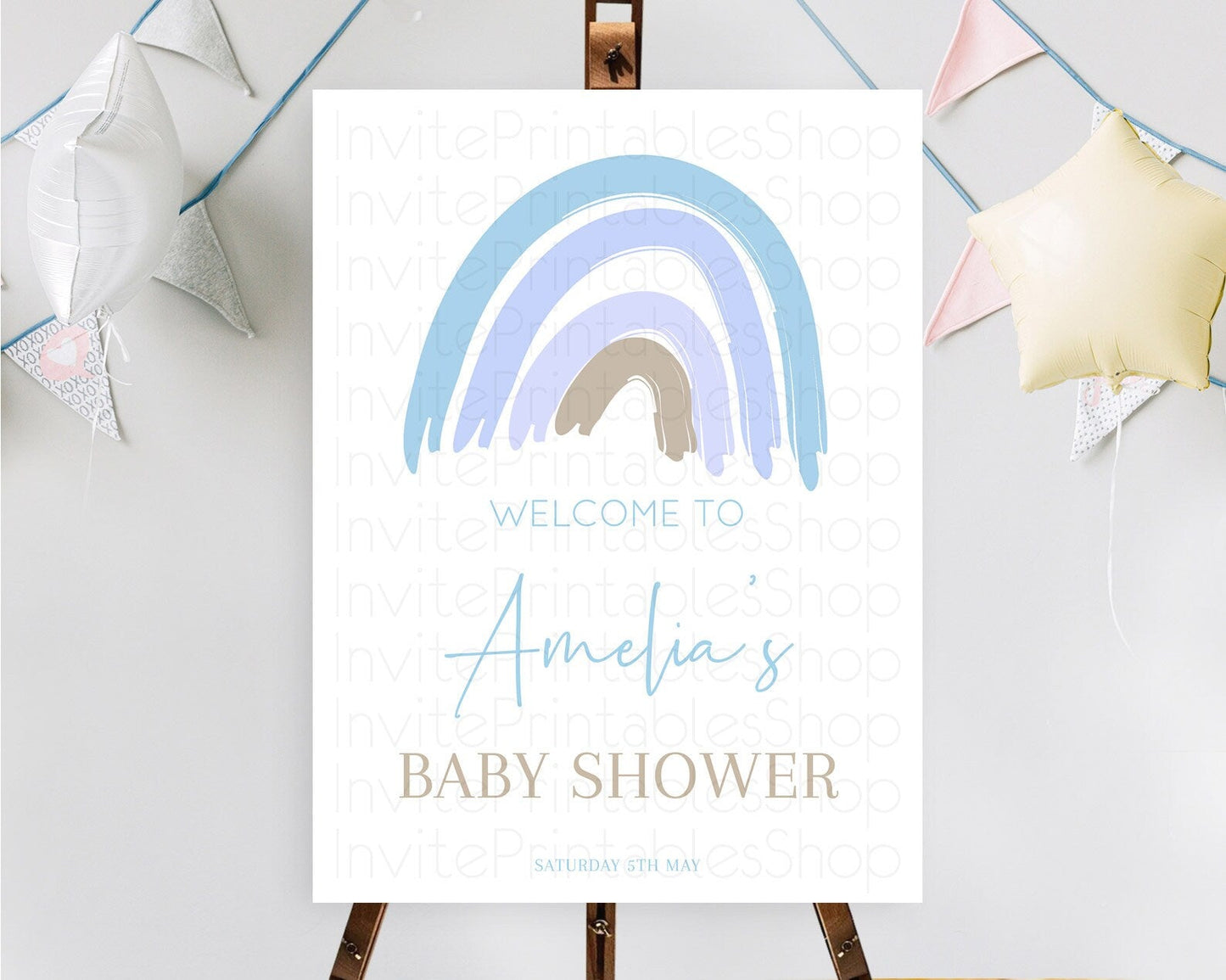 Pastel Rainbow Baby Shower Welcome Sign Boho Rainbow Welcome Board Rainbow Welcome Sign Pastel Welcome Decor Rainbow Welcome Sign D10352