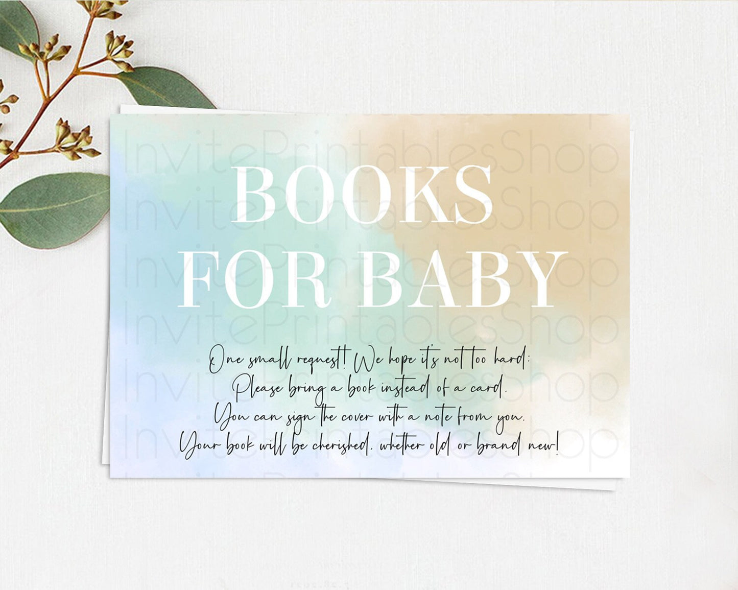 Pastel Books For Baby Card Pastel Rainbow Book Insert Colorful Ombre Watercolor Book Card Confetti Glitter Baby Book Poem Request D10370