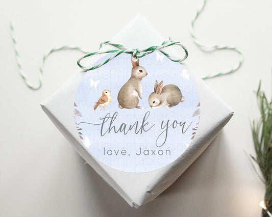 Bunny Thank You Tags Floral Bunny Thank You Gift Tags Pastel Flowers Bunny Favor Tags Secret Garden Bunny First Birthday Thank You D10923