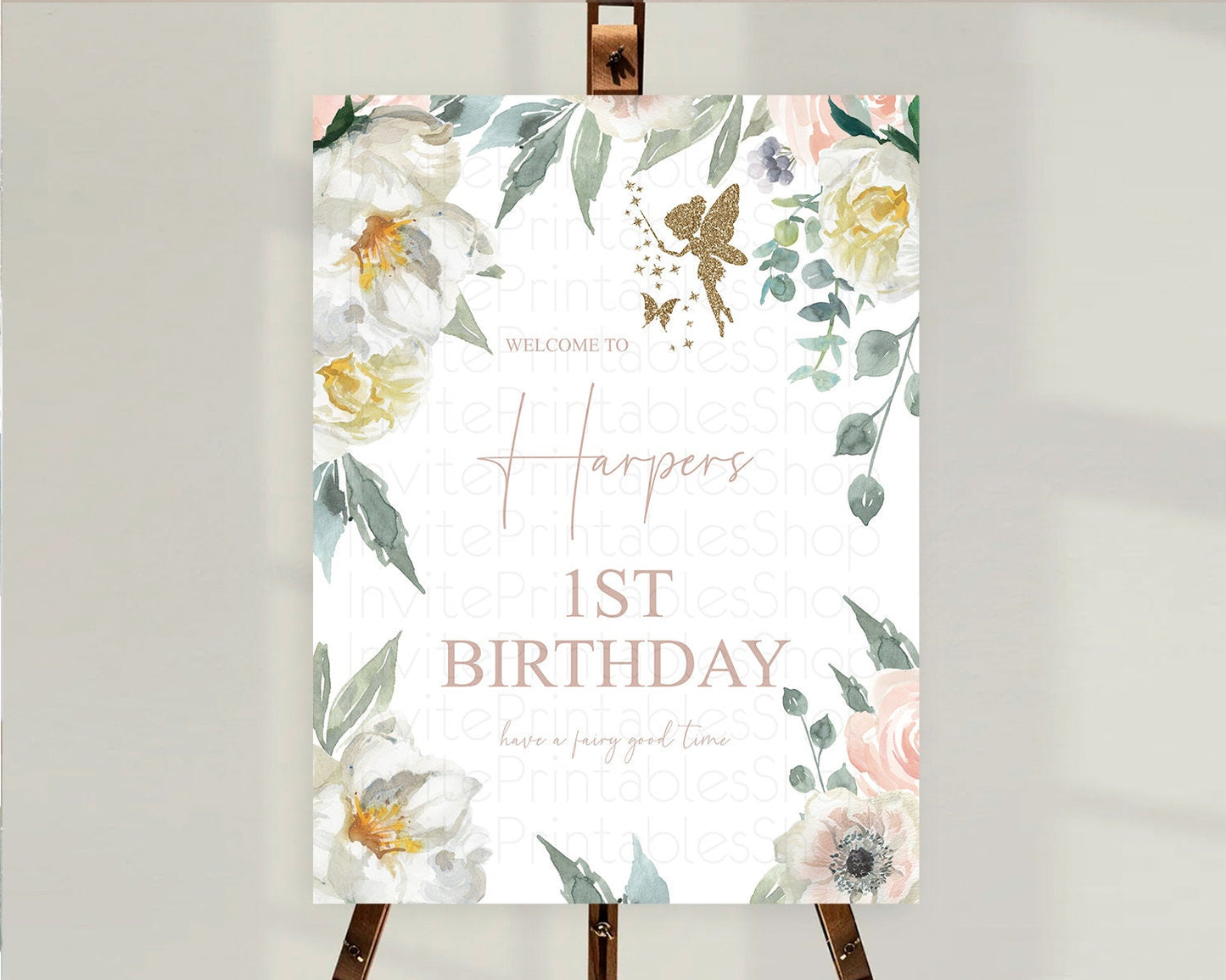 Fairy Welcome Sign Fairy Welcome Board Enchanted Garden Pastel Floral Butterfly Decor Secret Garden First Birthday Welcome Sign D10800