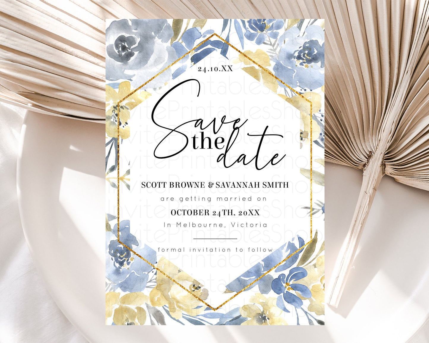 Wildflower Save The Date Template Secret Garden Save The Date Pastel Floral Garden Party Boho Flowers Birthday Baby Shower Wedding D10782