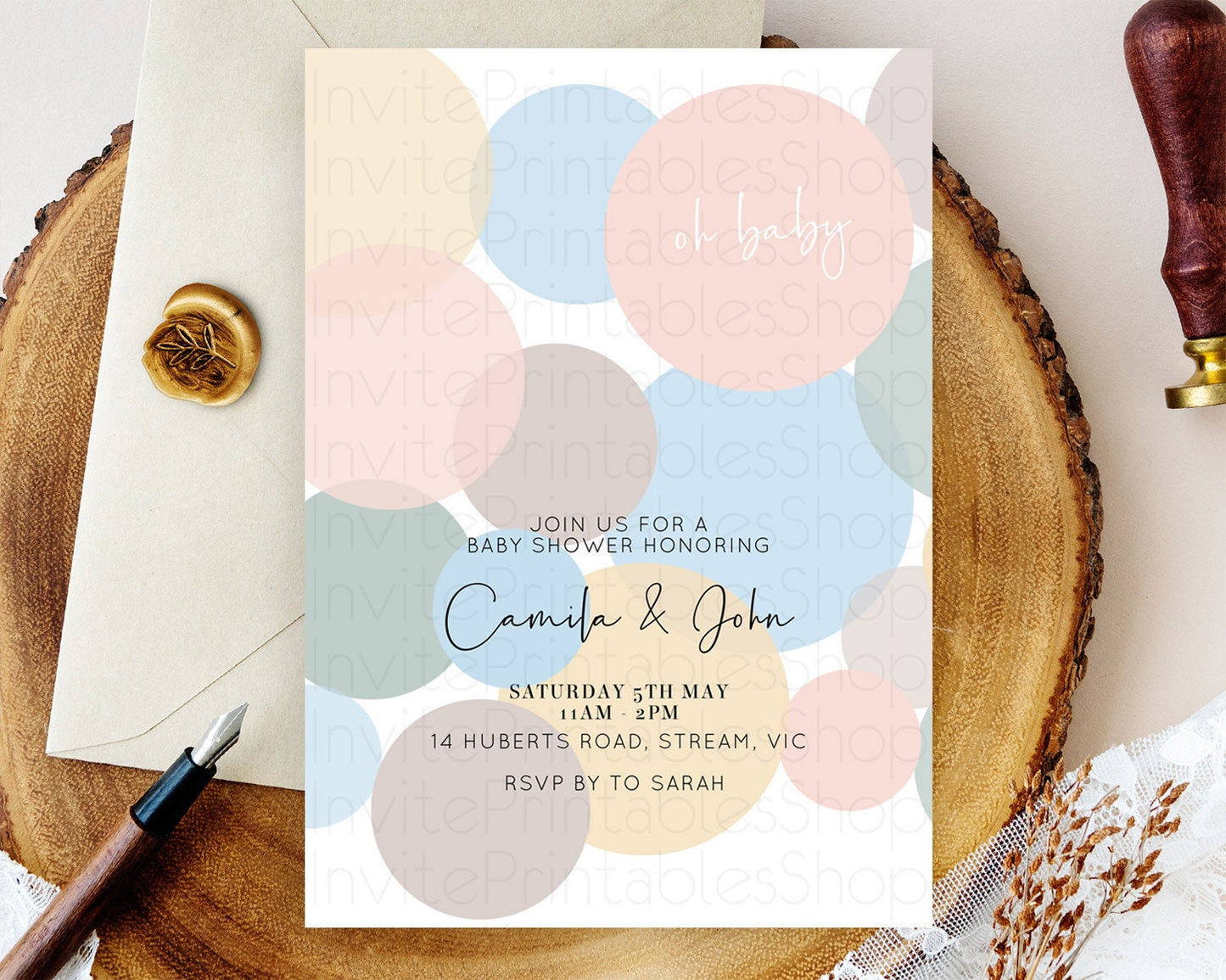 Pastel Rainbow Baby Shower Invitation Pastel Confetti Invitation Sprinkles Bubbles Invitation Colorful Rainbow Confetti Theme D10602