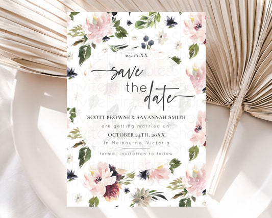 Wildflower Save The Date Template Secret Garden Save The Date Pastel Floral Garden Party Boho Flowers Birthday Baby Shower Wedding D10538