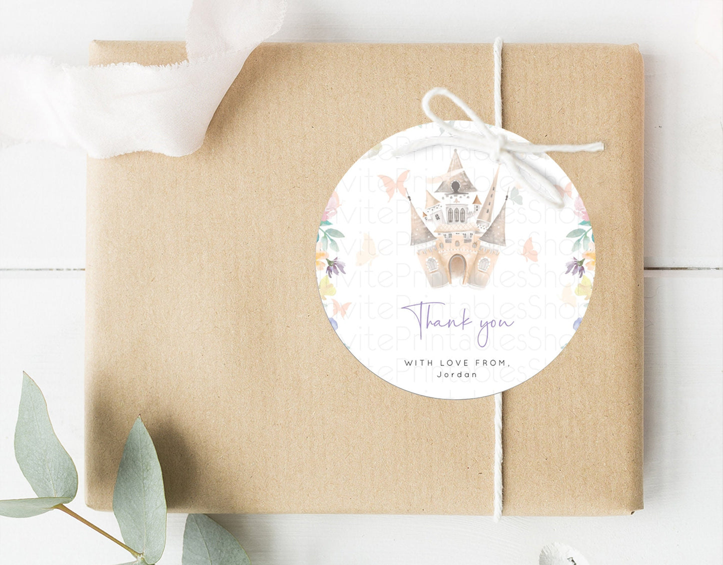 Princess Thank You Tags Castle Thank You Gift Tags Secret Garden Favor Tags Enchanted Castle Pastel Floral First Birthday Thank You D10709