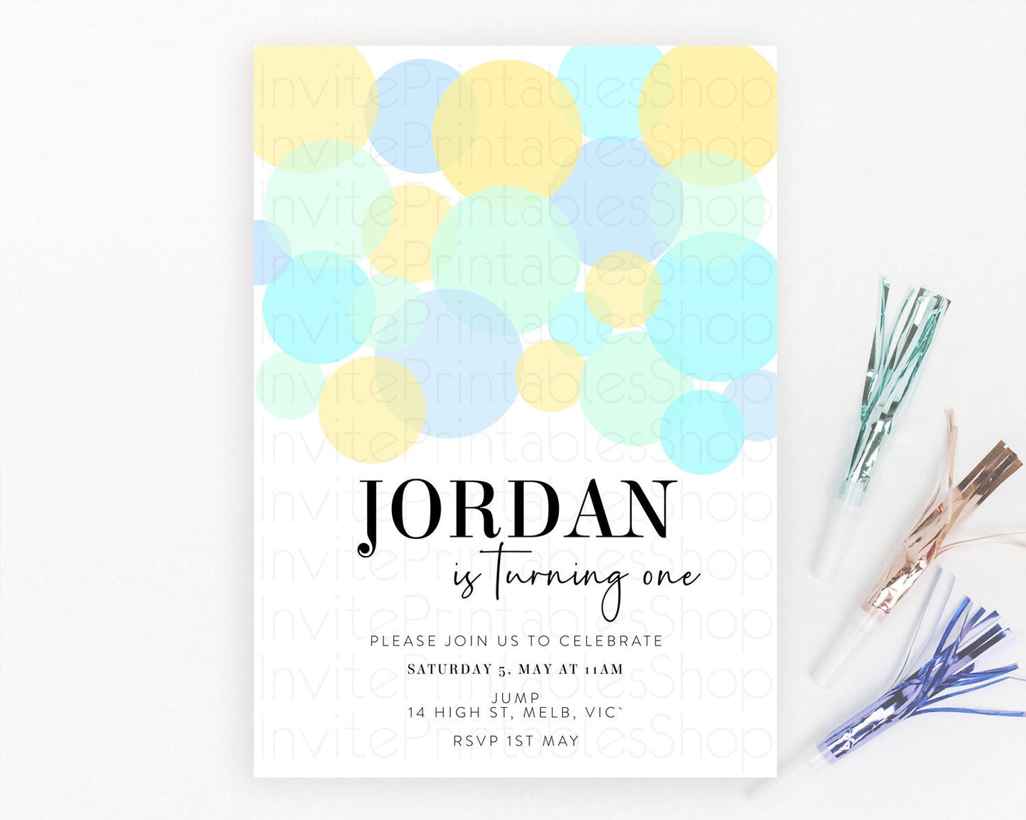 Pastel Birthday Invitation Pastel Confetti Birthday Invitation Bubbles Invitation Colorful Rainbow Confetti 2nd 1st First Birthday 100206