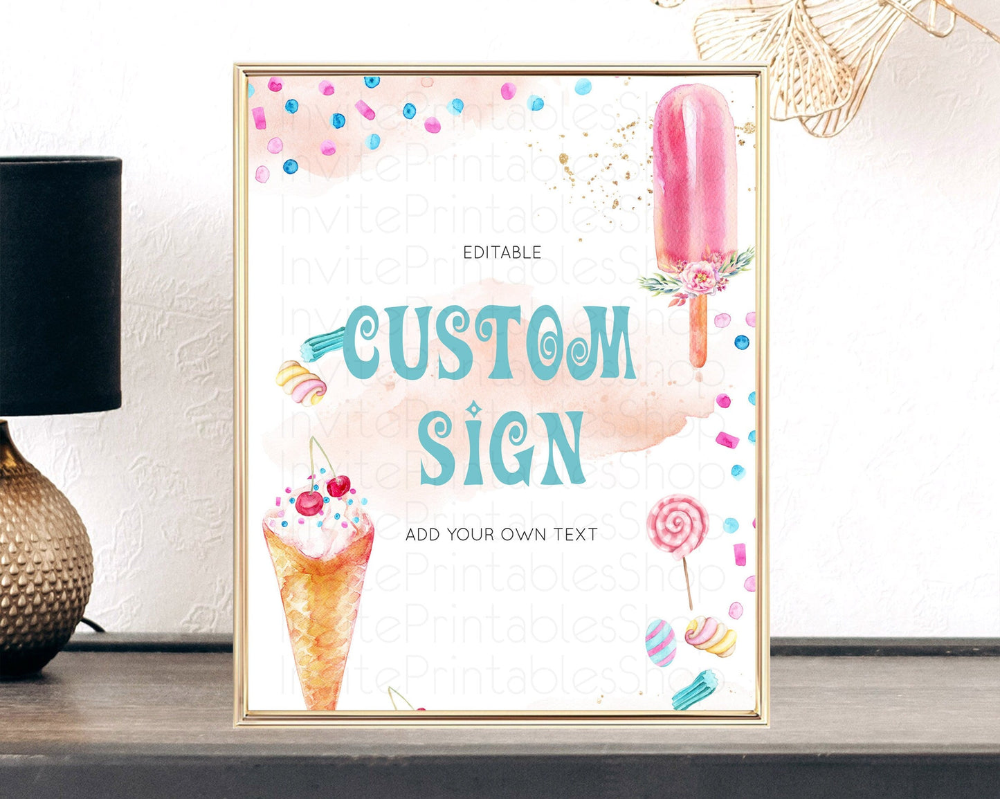 Ice Cream Sign Template Sweet One Sign Candy Table Sign Decor Heres The Scoop Party Pastel Candy Theme Birthday Baptism Baby Shower D10554