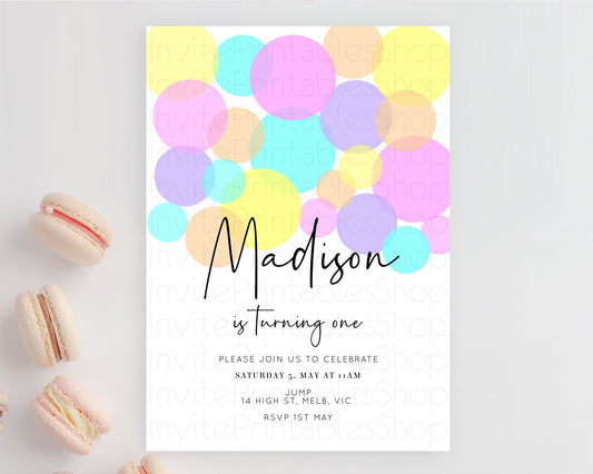 Editable Pastel Birthday Invitation Pastel Confetti Birthday Invitation Bubb