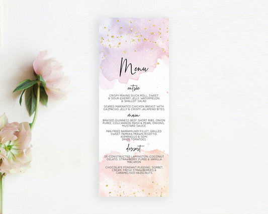 Editable Pastel Menu Pastel Rainbow Menu Template Colorful Pastel Table Deco