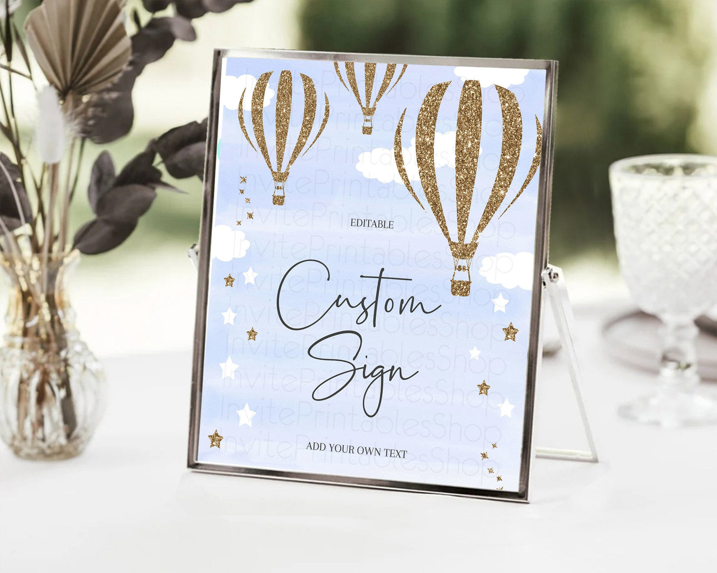 Hot Air Balloon Sign Hot Air Balloon Table Sign Decor Adventure Awaits Mr. ONEderful Party 1st Birthday Baptism Baby Shower D10333