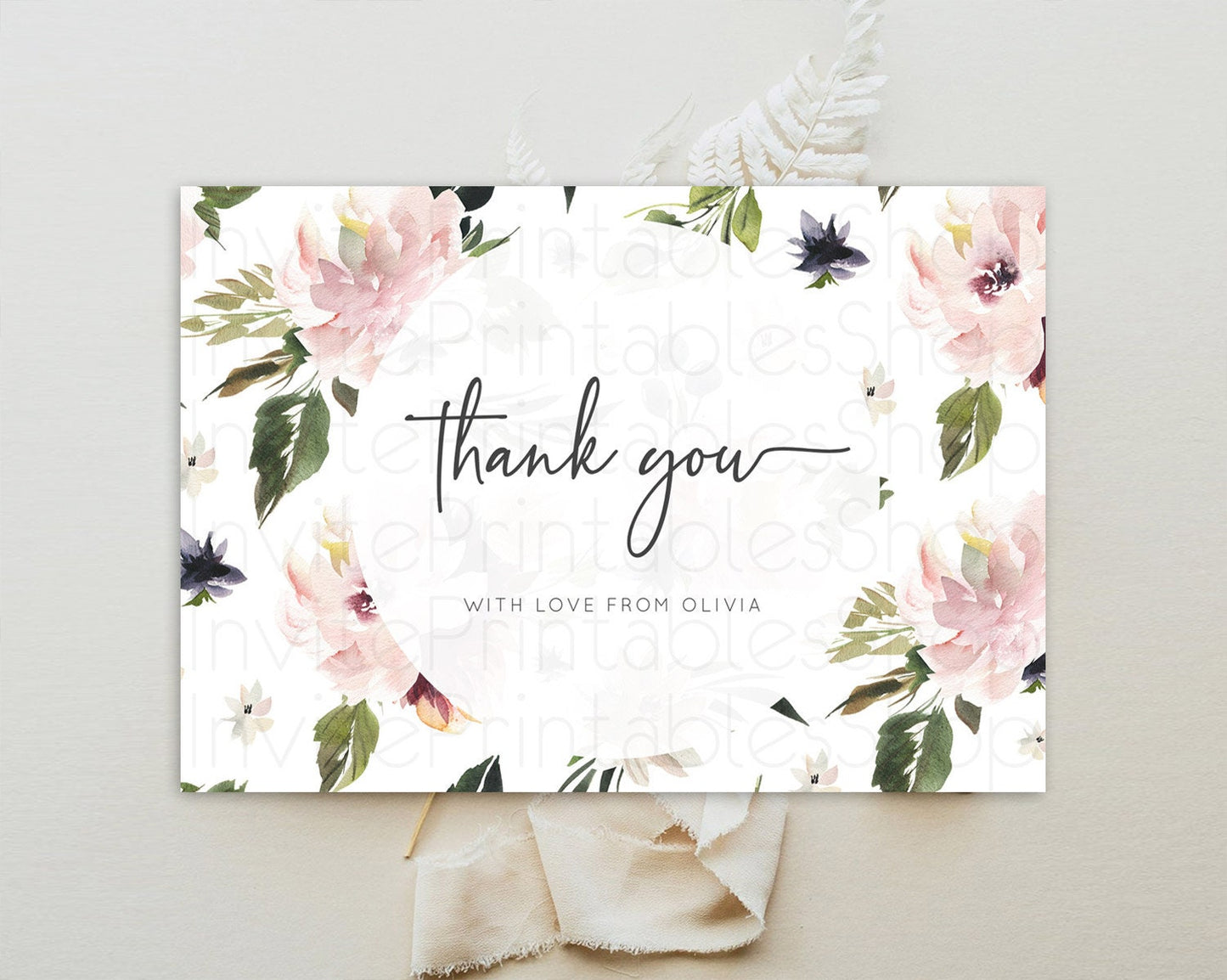 Secret Garden Thank You Wildflower Thank You Card Pastel Flower Garden Birthday Thank You Card Boho Floral Teacher Thank You Card D10538