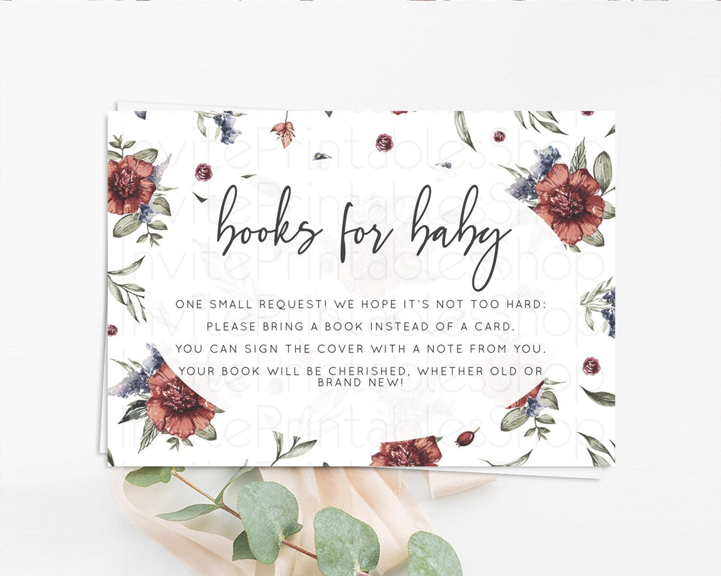 Secret Garden Books For Baby Card Boho Wildflower Book Insert Pastel Flower Garden Baby Shower Card Flower Guests Book Poem Request D10503