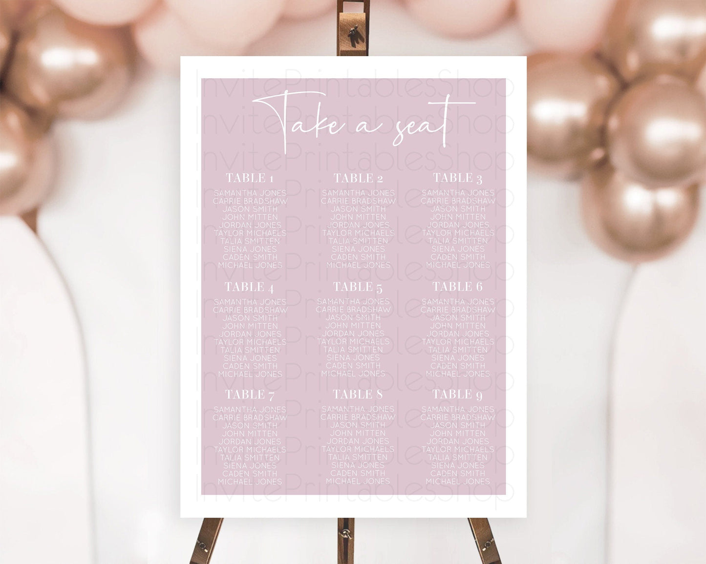 Pink Seating Chart Plain Pink Seating Sign Minimalist Pink Seating Sign Pastel Pink Table Number Sign Take A Seat Blue Decor D10940