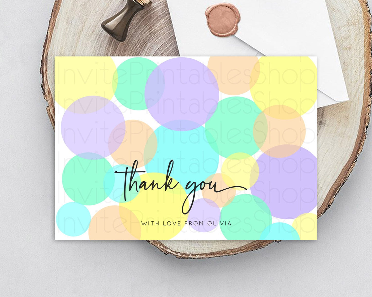 Rainbow Thank You Pastel Thank You Card Pastel Rainbow Birthday Thank You Confetti Colorful Pastel Cards Teacher Thank You Cards D10415