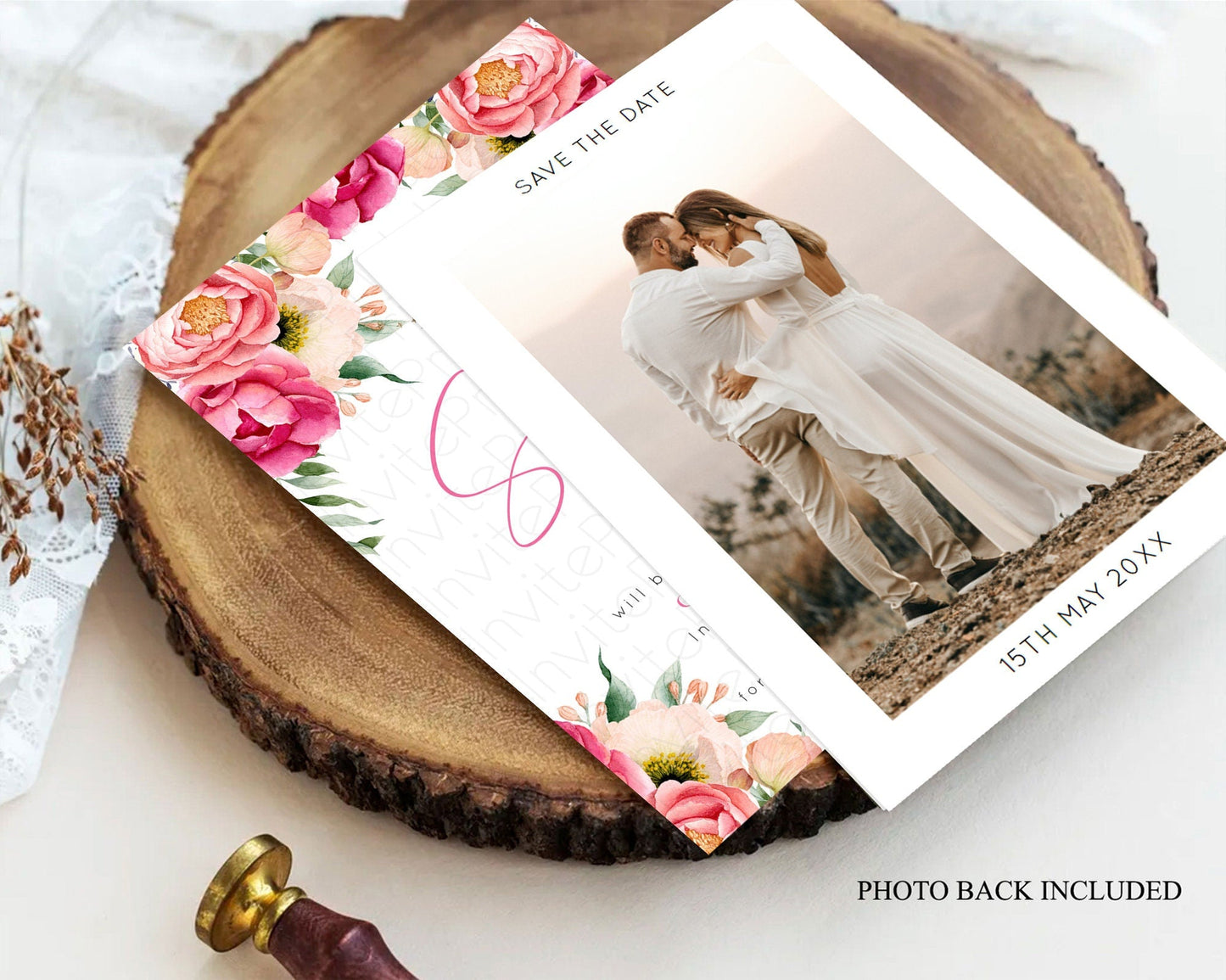 Fairy Save The Date Template Enchanted Garden Pastel Floral Butterfly Party Secret Garden Birthday Baptism Baby Shower Bridal Shower D10883