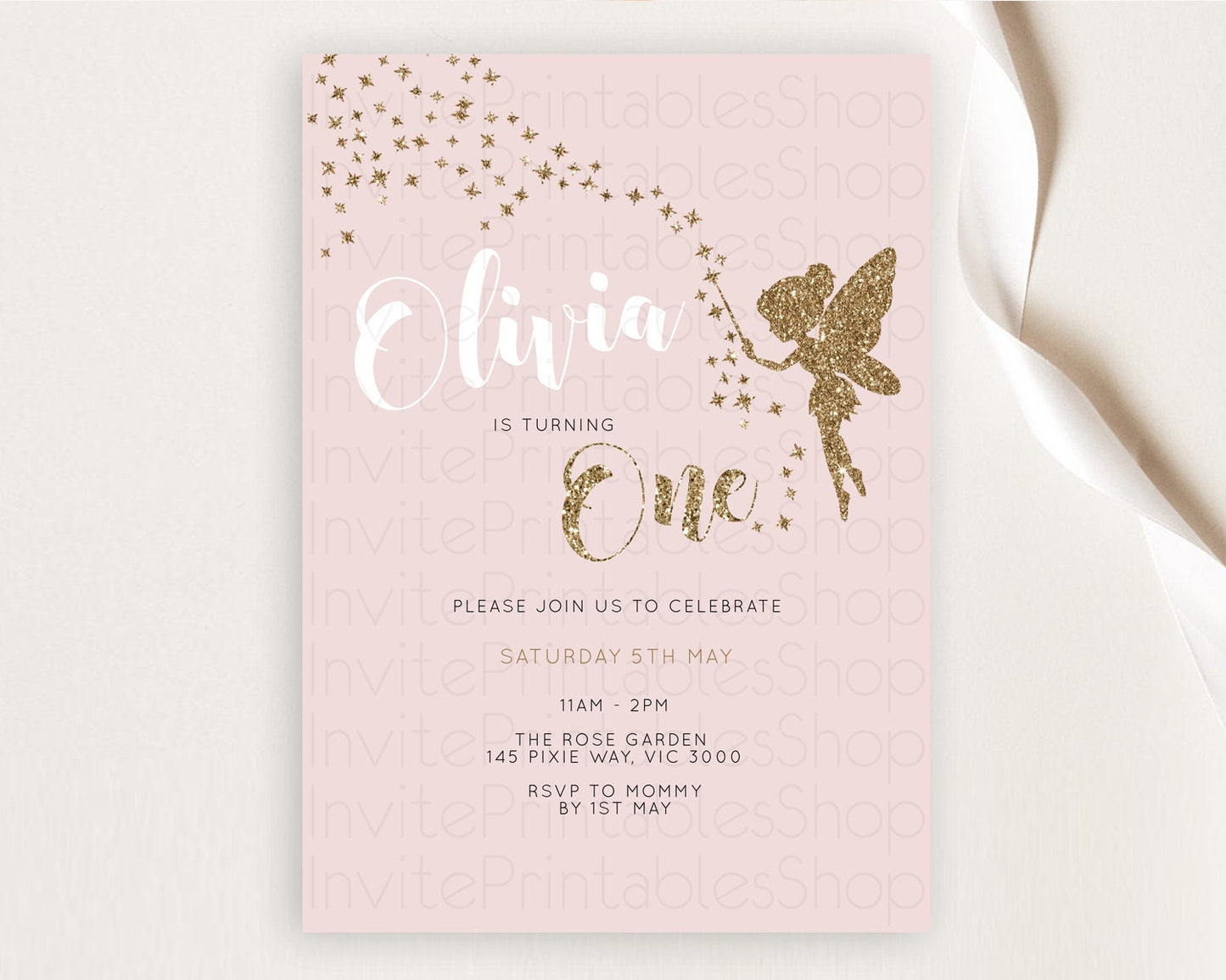 Fairy Birthday Invitation Fairy Invites Fairy Tea Party Fairy Garden Birthday Secret Garden Enchanted Garden Pastel Floral Butterfly D10899