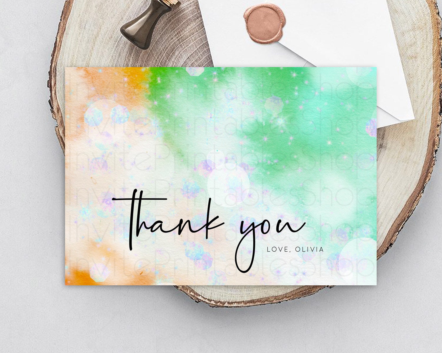 Editable Pastel Thank You Rainbow Thank You Card Colorful Pastel Birthday Th