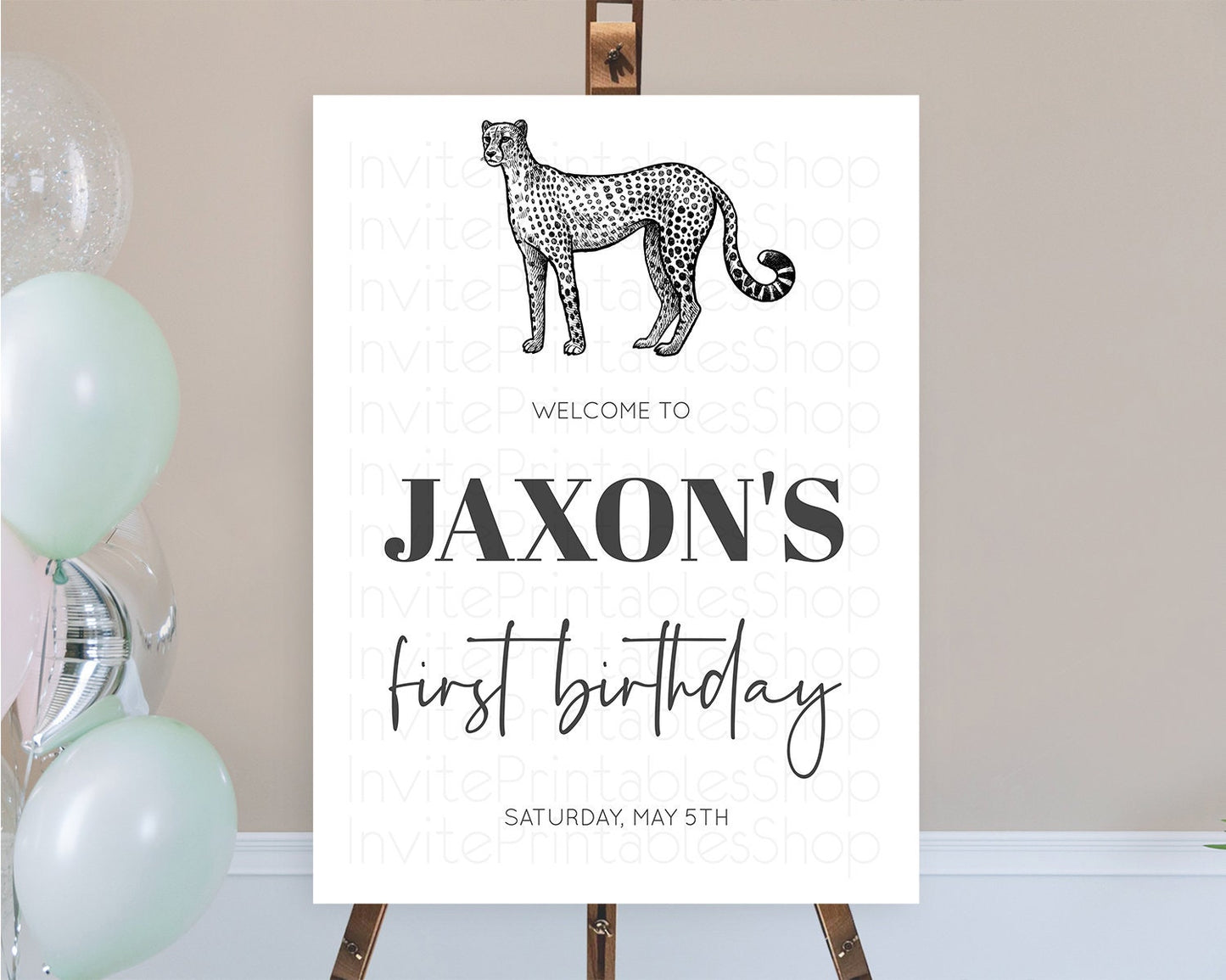 Cheetah Welcome Sign Cheetah Welcome Board Cheetah Party Welcome Poster Safari Adventure Decor Cheetah First Birthday Welcome Sign D10290