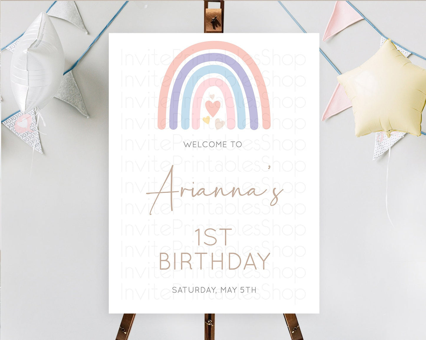 Pastel Rainbow Welcome Sign Boho Rainbow Welcome Board Rainbow Welcome Sign Pastel Welcome Decor Rainbow First Birthday Welcome Sign D10788